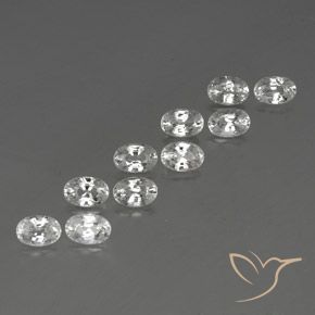 Gemas de Circón Blanco natural de 7.78 ct, Ovalada, VVS-VS
