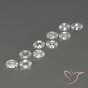 Gemas de Circón Blanco natural de 6.94 ct, Ovalada, VVS-VS
