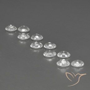 Gemas de Circón Blanco natural de 7.75 ct, Ovalada, VVS-VS