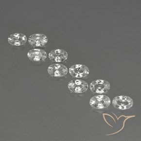 Gemas de Circón Blanco natural de 7.54 ct, Ovalada, VVS-VS