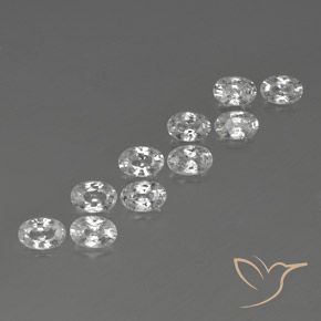 Gemas de Circón Blanco natural de 7.54 ct, Ovalada, VVS-VS