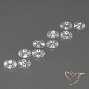 Gemas de Circón Blanco natural de 7.80 ct, Ovalada, VVS-VS