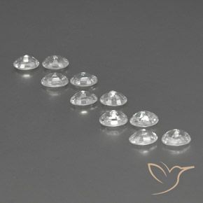 Gemas de Circón Blanco natural de 7.80 ct, Ovalada, VVS-VS