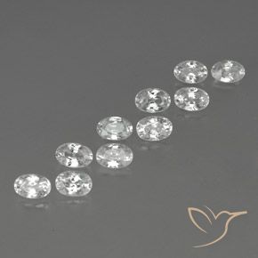 Gemas de Circón Blanco natural de 7.85 ct, Ovalada, VVS-VS