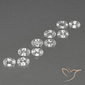 Gemas de Circón Blanco natural de 7.91 ct, Ovalada, VVS-VS