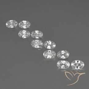 6.93ctw Natural Blanco Circón, Ovalada, VVS-VS