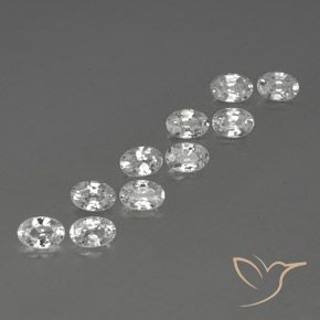 Gemas de Circón Blanco natural de 6.93 ct, Ovalada, VVS-VS