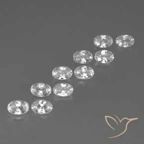 Gemas de Circón Blanco natural de 8.12 ct, Ovalada, VVS-VS