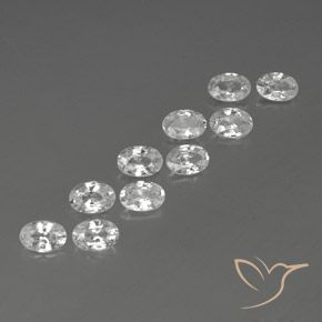 Gemas de Circón Blanco natural de 6.66 ct, Ovalada, VVS-VS