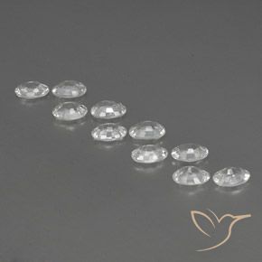 Gemas de Circón Blanco natural de 6.66 ct, Ovalada, VVS-VS