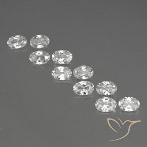 6.93ctw Natural Blanco Circón, Ovalada, VVS-VS