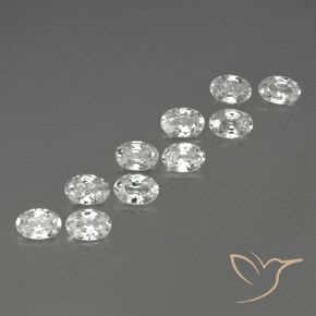 Gemas de Circón Blanco natural de 6.93 ct, Ovalada, VVS-VS