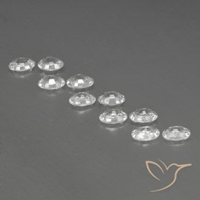 Gemas de Circón Blanco natural de 6.93 ct, Ovalada, VVS-VS