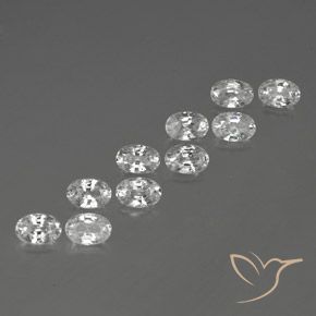 Gemas de Circón Blanco natural de 7.54 ct, Ovalada, VVS-VS