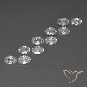 Gemas de Circón Blanco natural de 6.99 ct, Ovalada, VVS-VS