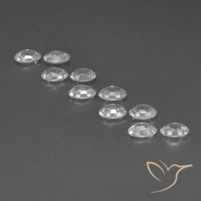 Gemas de Circón Blanco natural de 6.99 ct, Ovalada, VVS-VS