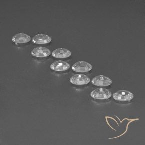 Gemas de Circón Blanco natural de 7.52 ct, Ovalada, VVS-VS