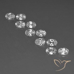 7.65ctw Natural Blanco Circón, Ovalada, VVS-VS