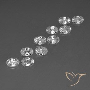 Gemas de Circón Blanco natural de 7.65 ct, Ovalada, VVS-VS