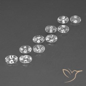 Gemas de Circón Blanco natural de 8.11 ct, Ovalada, VVS-VS