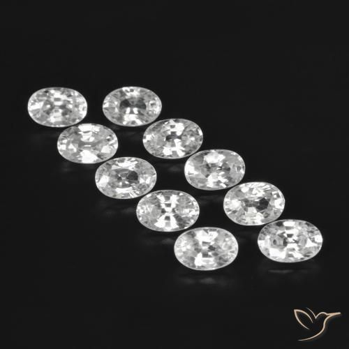 Gemas de Circón Blanco natural de 8.06 ct, Ovalada, VVS-VS