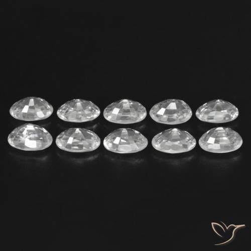 Gemas de Circón Blanco natural de 8.06 ct, Ovalada, VVS-VS