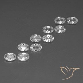 Gemas de Circón Blanco natural de 6.75 ct, Ovalada, VVS-VS