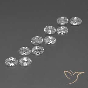 Gemas de Circón Blanco natural de 6.76 ct, Ovalada, VVS-VS