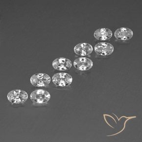 Gemas de Circón Blanco natural de 7.50 ct, Ovalada, VVS-VS
