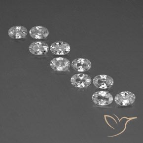 7.41ctw Natural Blanco Circón, Ovalada, VVS-VS