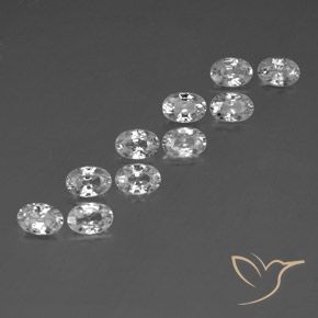 Gemas de Circón Blanco natural de 7.41 ct, Ovalada, VVS-VS