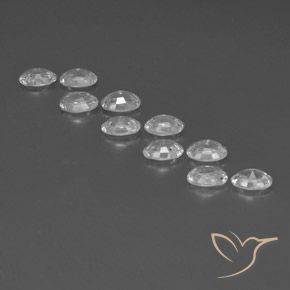 Gemas de Circón Blanco natural de 7.41 ct, Ovalada, VVS-VS