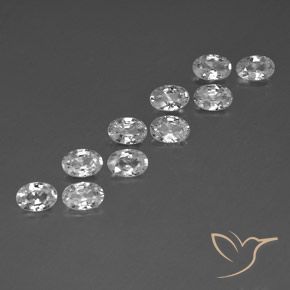 Gemas de Circón Blanco natural de 6.86 ct, Ovalada, VVS-VS
