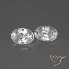 Gemas de Circón Blanco natural de 1.67 ct, Ovalada, VVS-VS