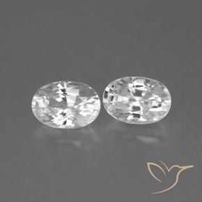 Gemas de Circón Blanco natural de 1.67 ct, Ovalada, VVS