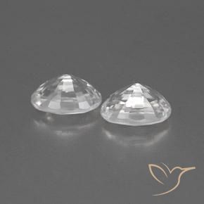 Gemas de Circón Blanco natural de 1.67 ct, Ovalada, VVS