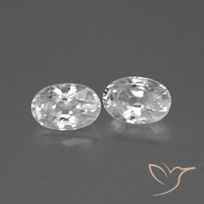 Gemas de Circón Blanco natural de 1.66 ct, Ovalada, VVS