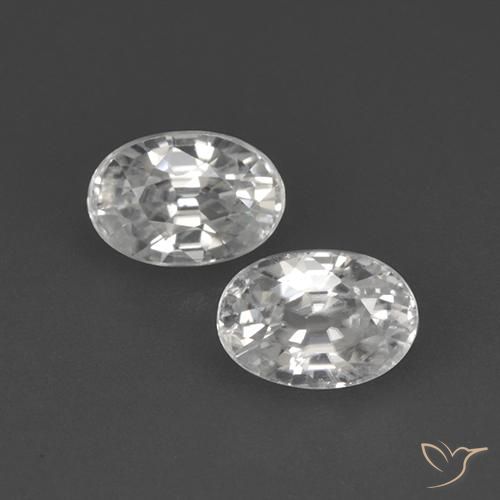 Gemas de Circón Blanco natural de 1.76 ct, Ovalada, VVS