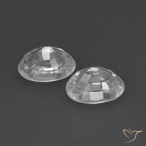 Gemas de Circón Blanco natural de 1.76 ct, Ovalada, VVS