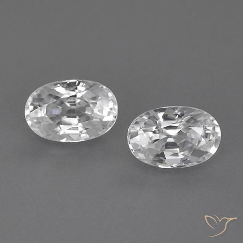 1.70ctw Natural Blanco Circón, Ovalada, VVS
