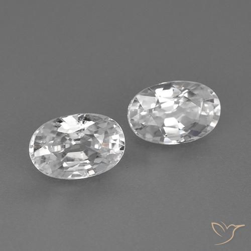 Gemas de Circón Blanco natural de 1.70 ct, Ovalada, VVS