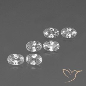 Gemas de Circón Blanco natural de 5.04 ct, Ovalada, VVS-VS