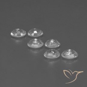 Gemas de Circón Blanco natural de 5.04 ct, Ovalada, VVS-VS