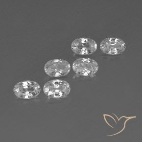 Gemas de Circón Blanco natural de 4.39 ct, Ovalada, VVS-VS