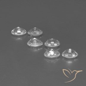 Gemas de Circón Blanco natural de 4.83 ct, Ovalada, VVS-VS