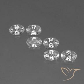 4.51ctw Natural Blanco Circón, Ovalada, VVS-VS