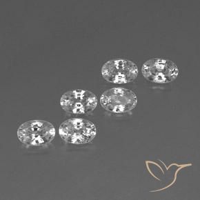 Gemas de Circón Blanco natural de 4.51 ct, Ovalada, VVS-VS