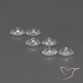 Gemas de Circón Blanco natural de 4.51 ct, Ovalada, VVS-VS