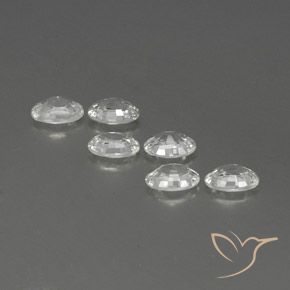 Gemas de Circón Blanco natural de 4.28 ct, Ovalada, VVS-VS