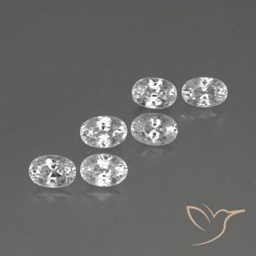 Gemas de Circón Blanco natural de 5.09 ct, Ovalada, VVS-VS